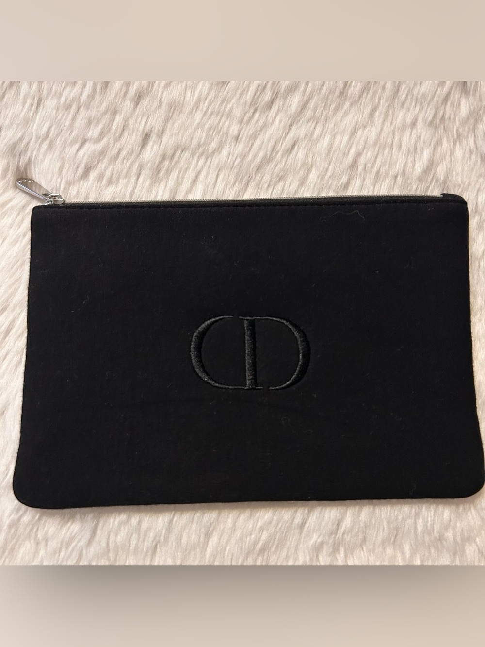 Dior Black Velvet Makeup Bag